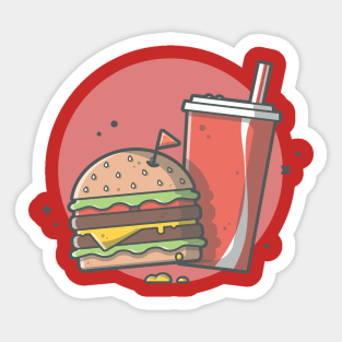 Burger and Soda cola Sticker